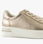 Gabor KEYSTONE Womens Trainers Beige side view showing textured leather upper and lace-up design.