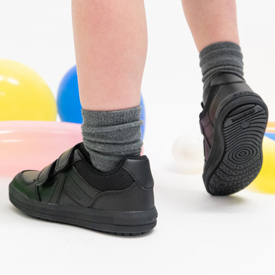 GEOX ARZACH Boys Touch Fasten School Shoes Black