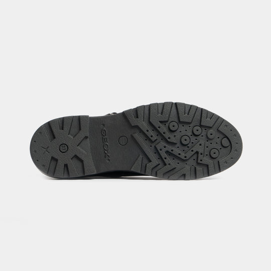 GEOX CASEY Girls Matte Black School Shoes