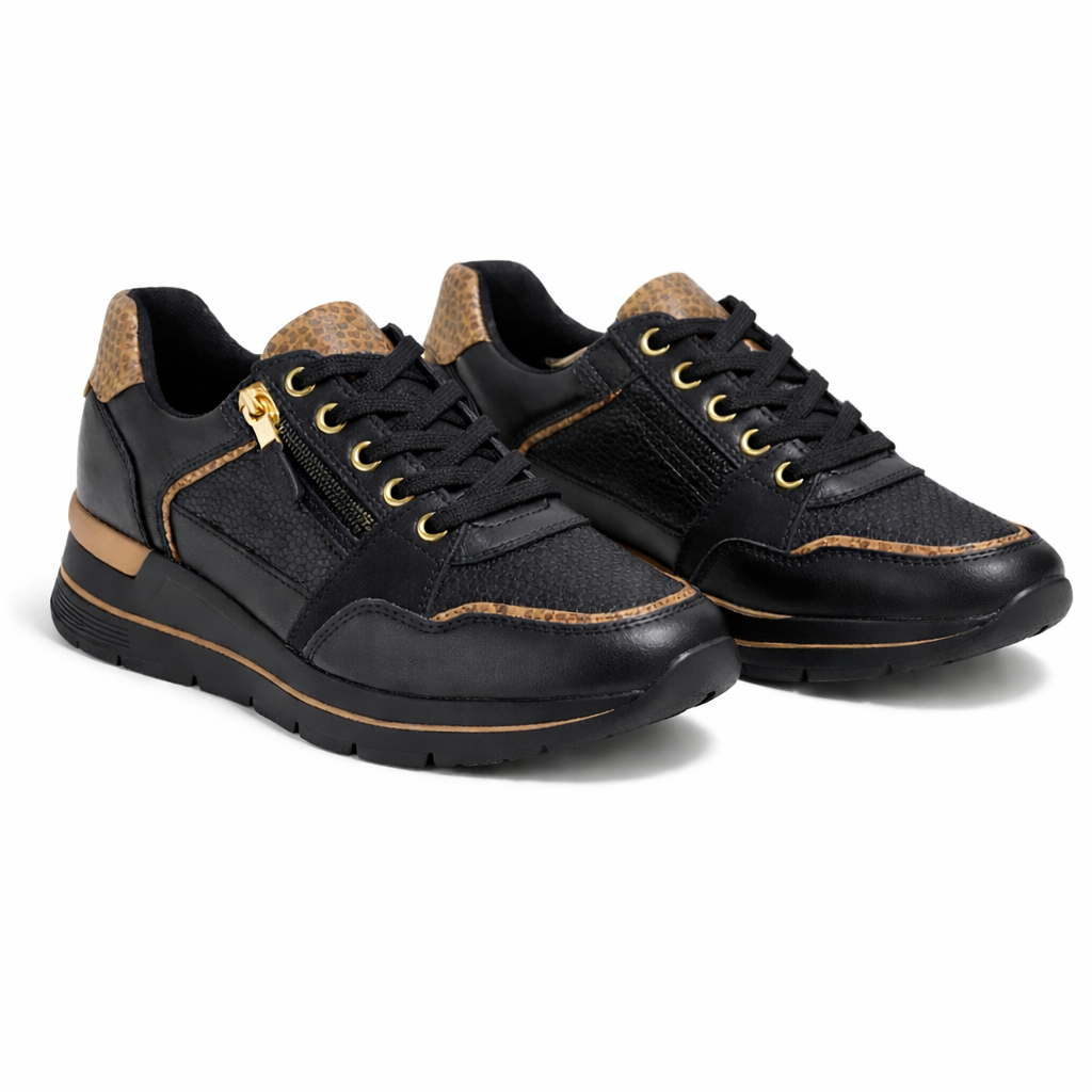 Cipriata CLELIA Womens Casual Trainers Black/Gold
