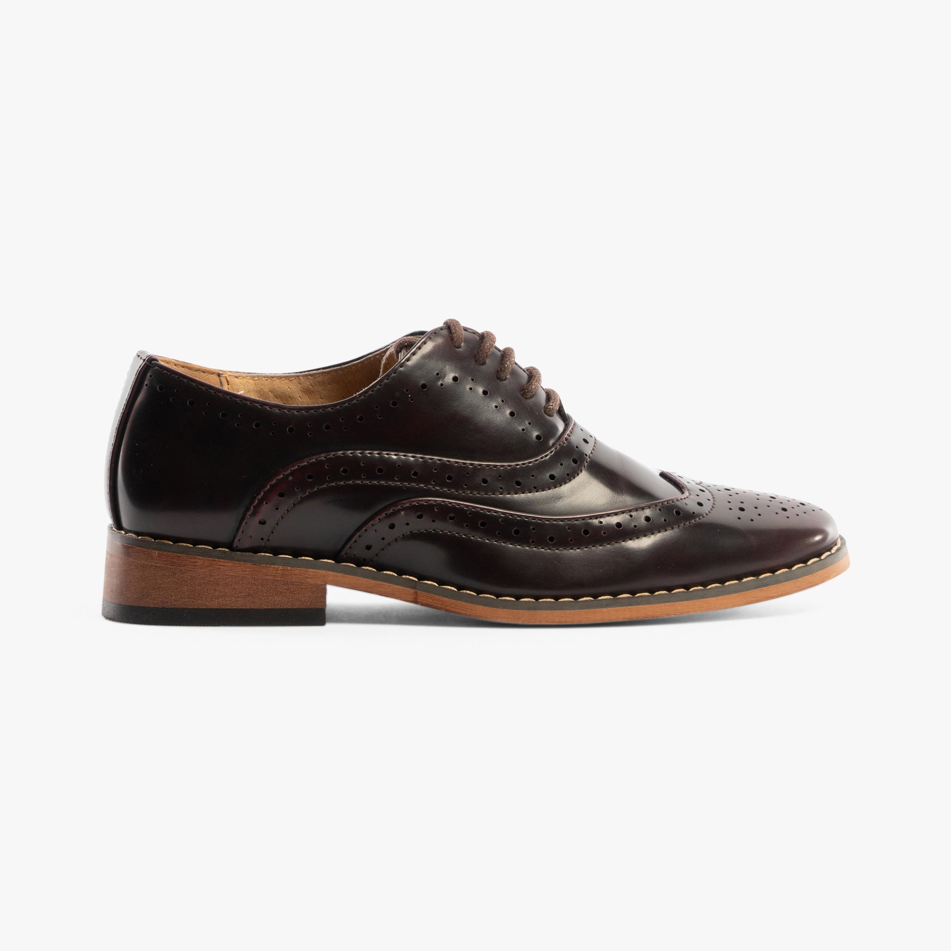 Goor MASON JNR Boys Wingtip Brogues Oxblood