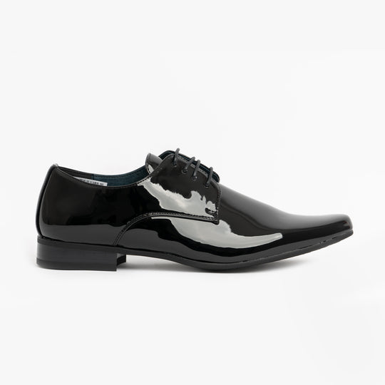 Goor MORGAN Mens Derby Winklepicker Shoes Black Patent