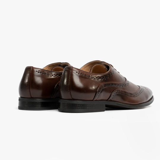 Goor GEORGE Mens Brogue Oxford Shoes Brown
