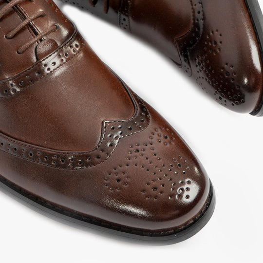 Goor GEORGE Mens Brogue Oxford Shoes Brown