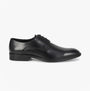 Goor M760A Mens Shoes Black side view showing derby shoe style and almond toe shape.