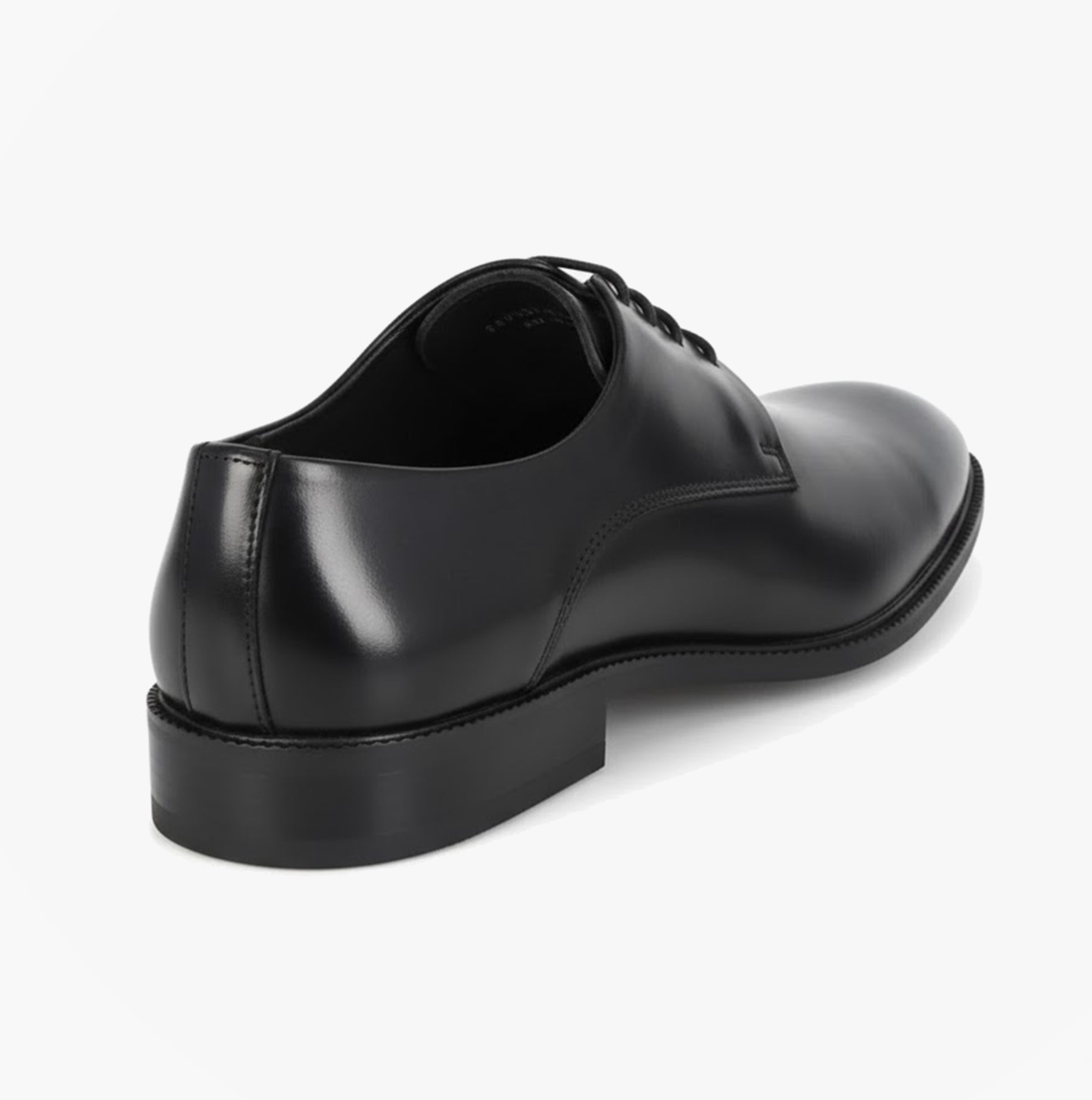 Goor M760A Mens Shoes Black rear view showing smooth upper and low-top design.
