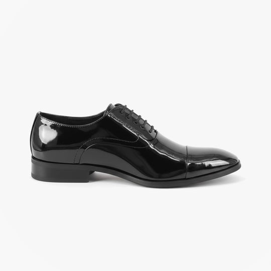 Goor EDWARD Mens Brogue Oxford Dress Shoes Black Patent