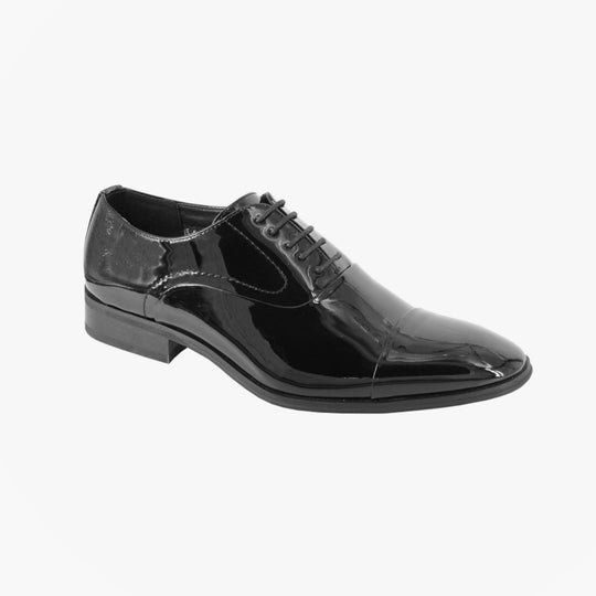 Goor EDWARD Mens Brogue Oxford Dress Shoes Black Patent
