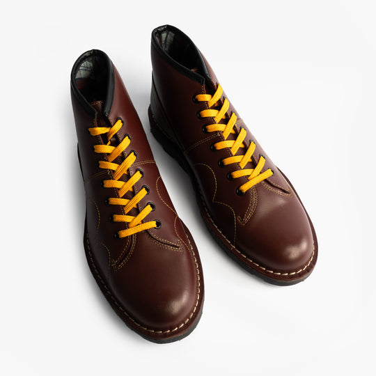 Grafters Unisex Leather Monkey Boots Wine