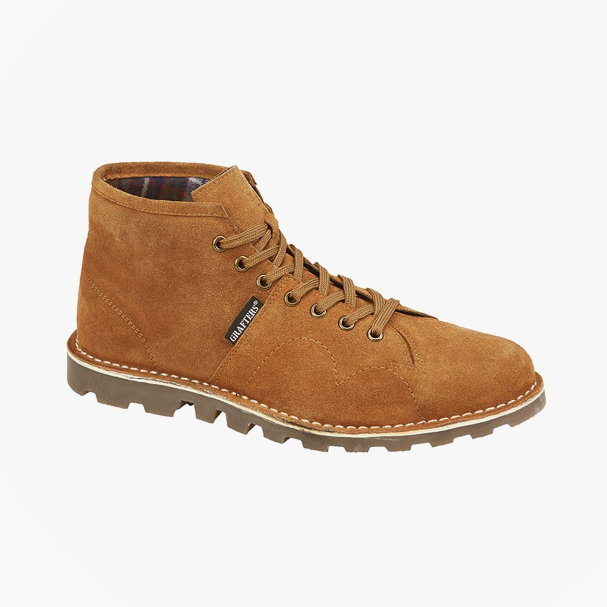 Grafters Unisex Suede Monkey Boots Tan