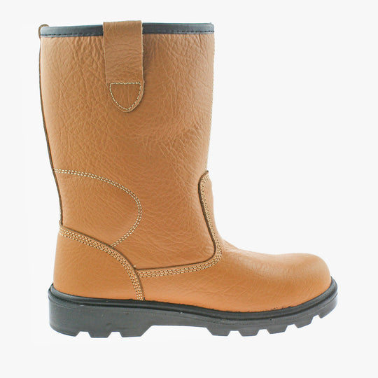 Grafters M020BSM Unisex Leather Rigger Safety Boots Tan