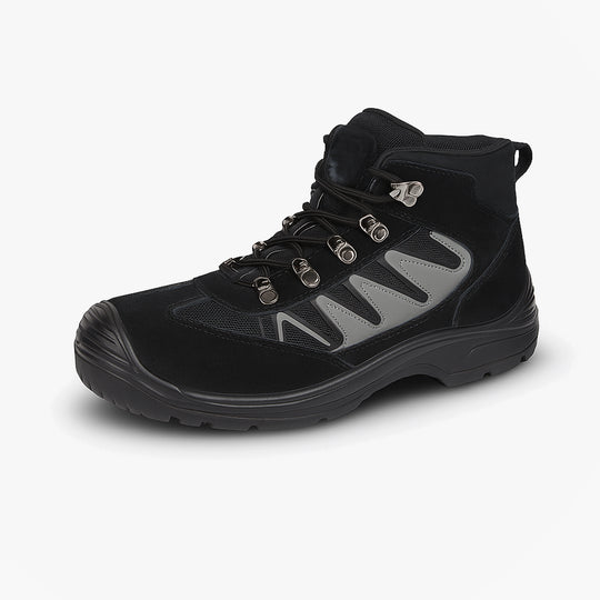 Grafters M074A Mens Suede Hiker Safety Boots Black