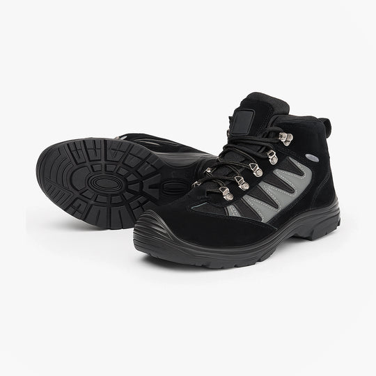 Grafters M074A Mens Suede Hiker Safety Boots Black
