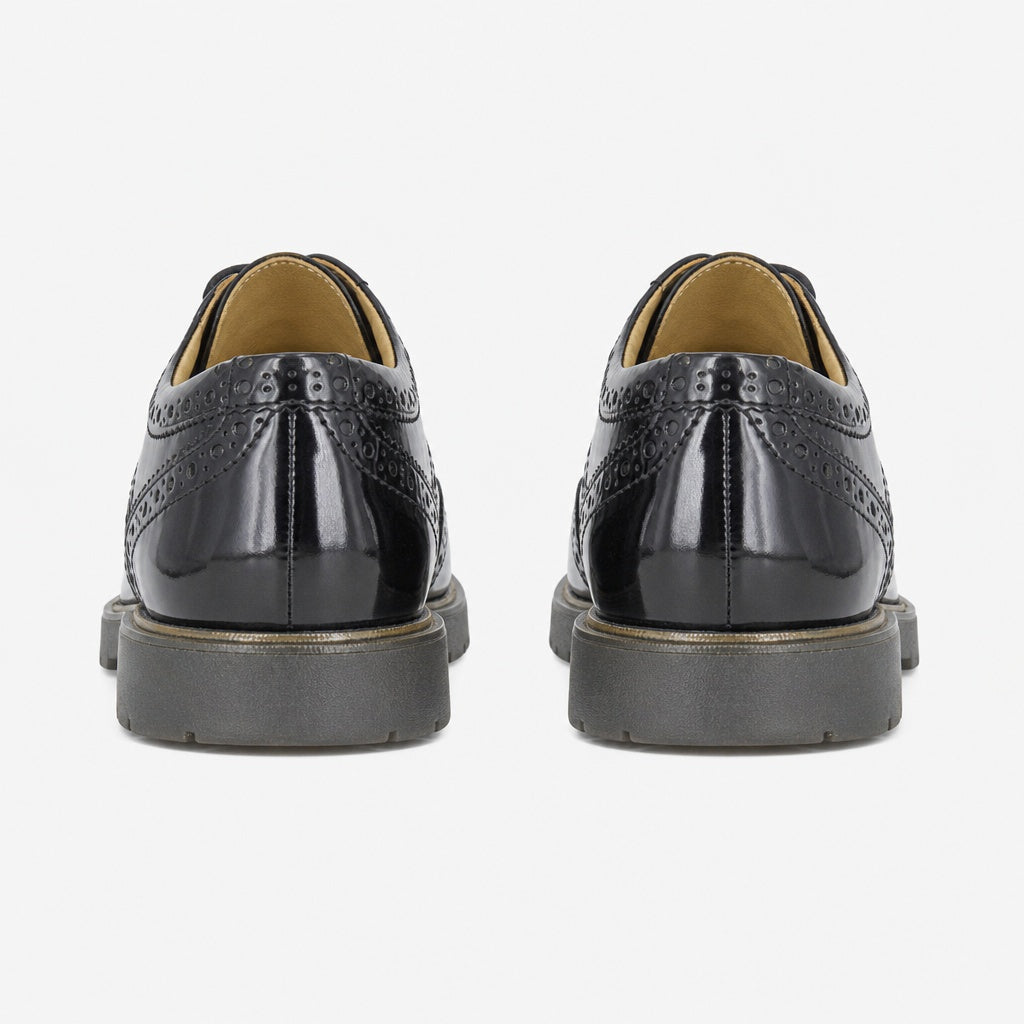 Grafters M282A Mens 4 Eye Wing Cap Brogue Shoes Black
