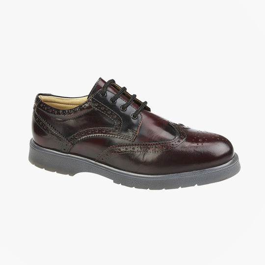 Grafters Mens Brogue Derby Shoes Burgundy