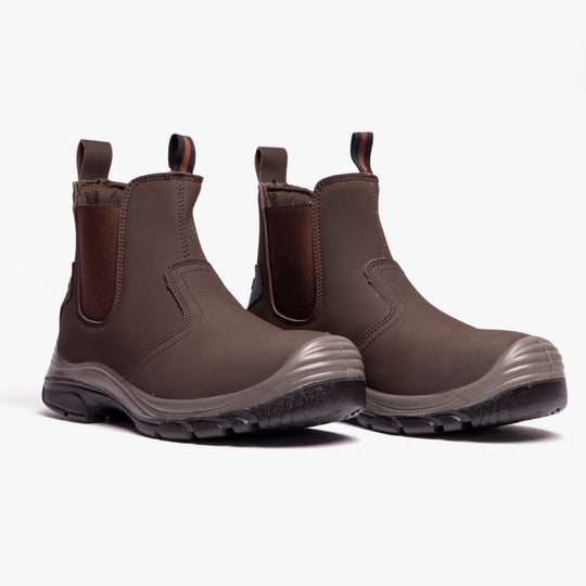 Grafters M371B Unisex Coated Leather Dealer Safety Boots Brown