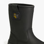 Grafters M560A Mens Safety Boots Black, side view showing upper leather and logo detail.