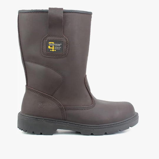 Grafters M560B Mens Waterproof Rigger Safety Boots Brown