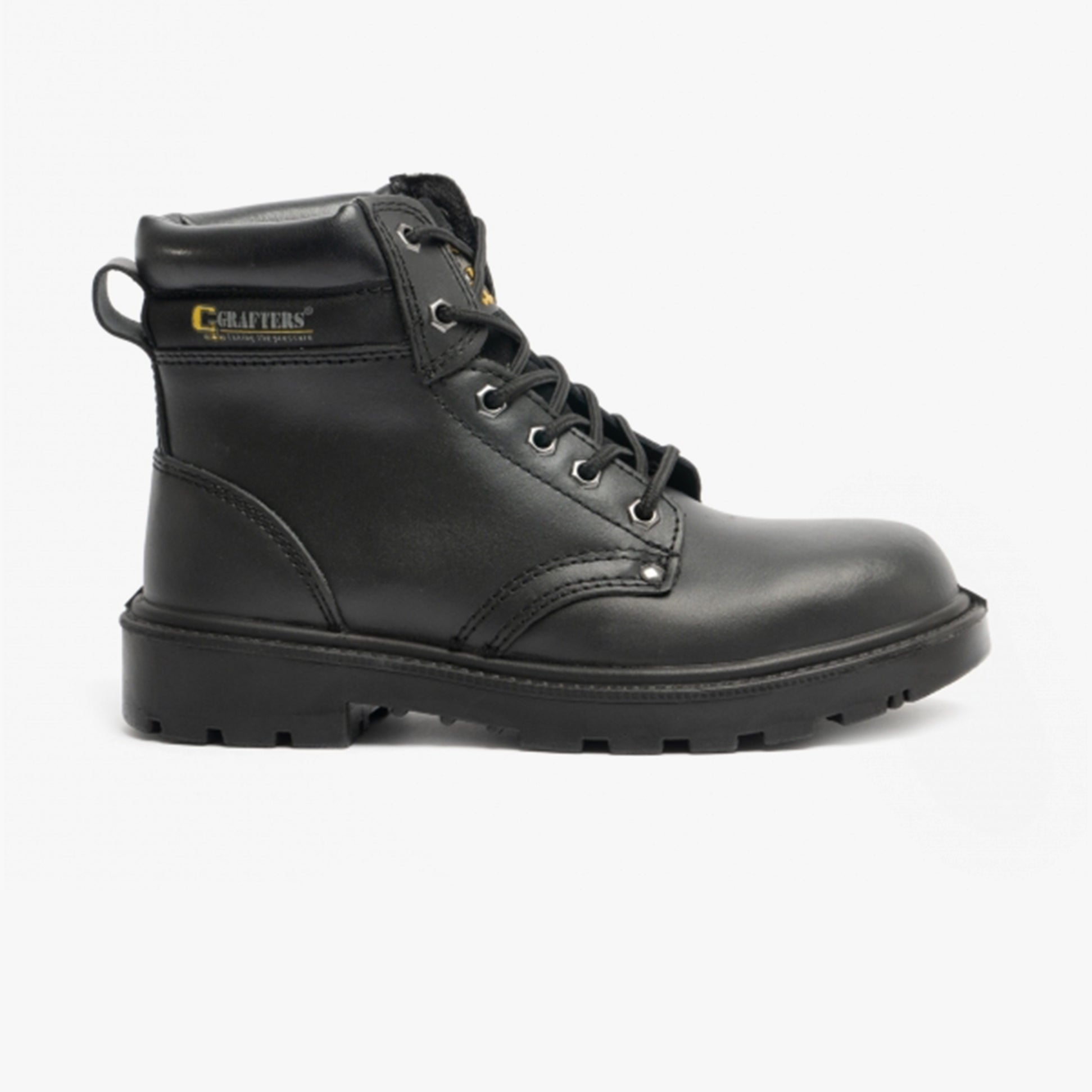 APPRENTICE Unisex Leather Safety Boots Black