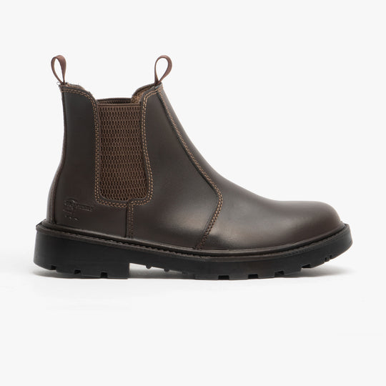 Grafters GRINDER Unisex Leather Dealer Safety Boots Brown