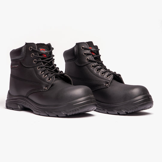 Grafters M9503A Mens Super Wide Safety Boots Black