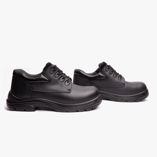 Grafters M9504A Mens Leather Super Wide Safety Shoes Black
