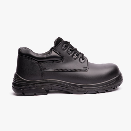 Grafters M9504A Mens Leather Super Wide Safety Shoes Black