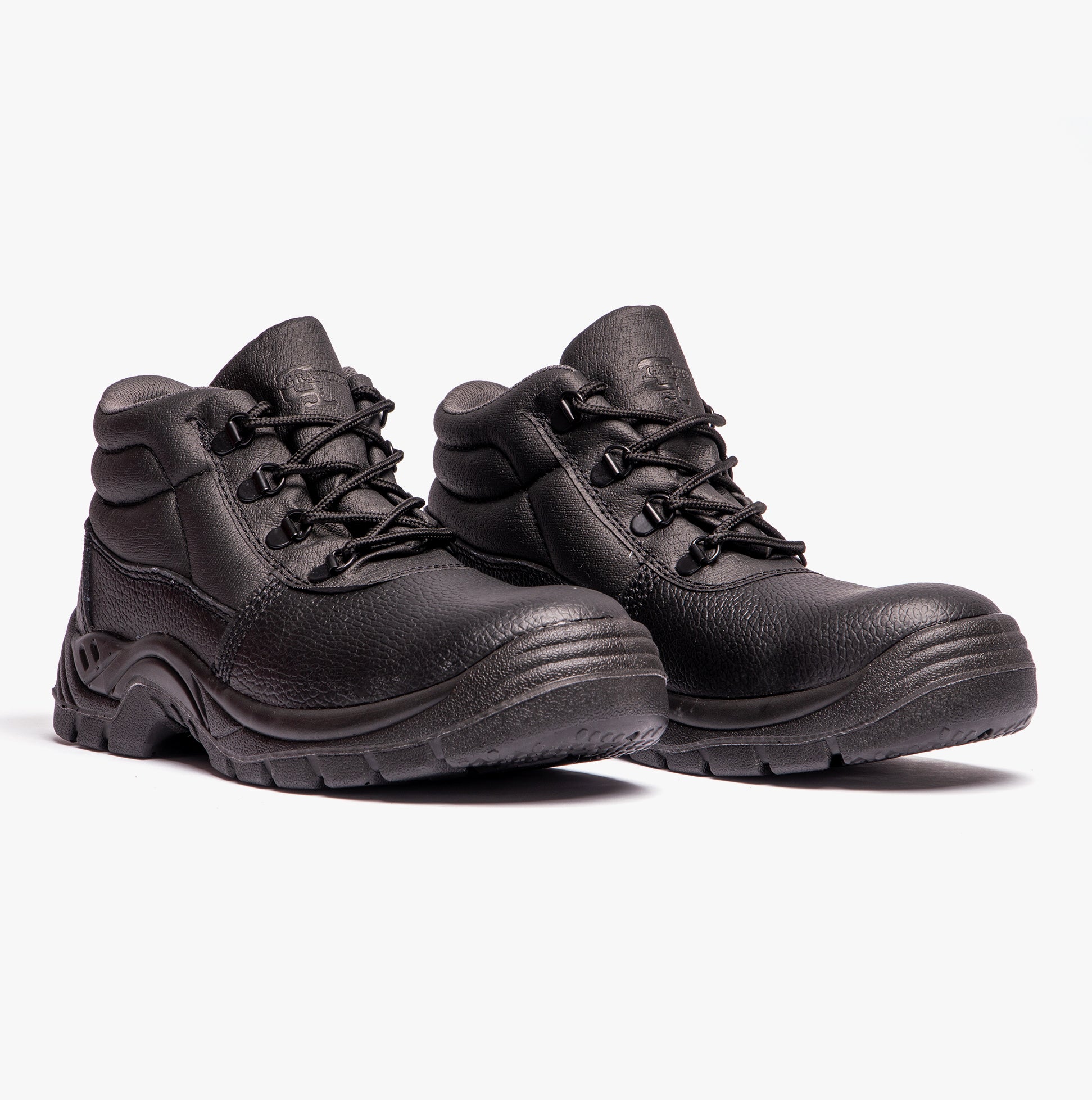 Grafters M9535PA+ Unisex Leather Chukka Safety Boots Black (Plus Sizes)