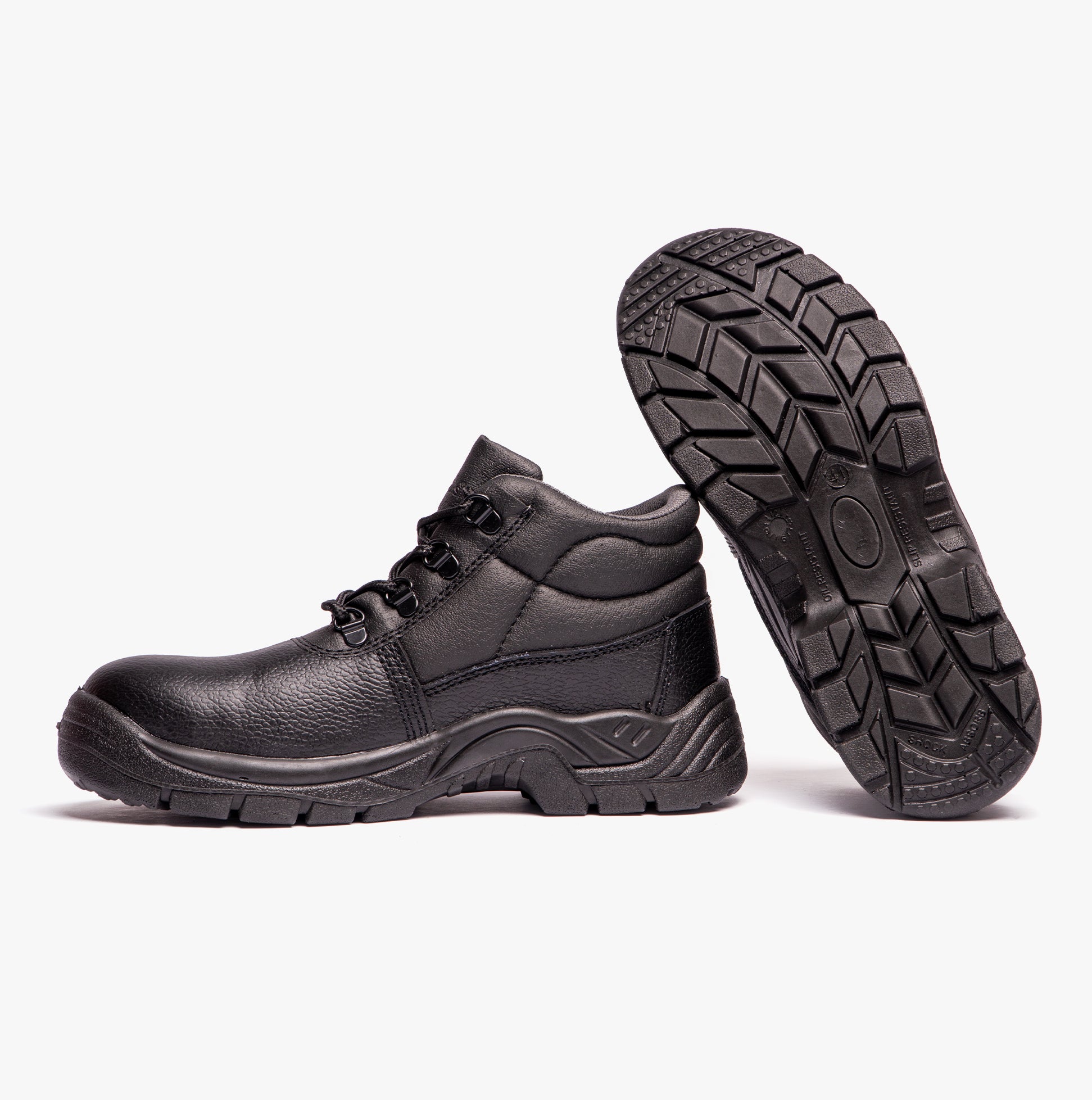 Grafters M9536A Unisex Leather Chukka Safety Boots Black