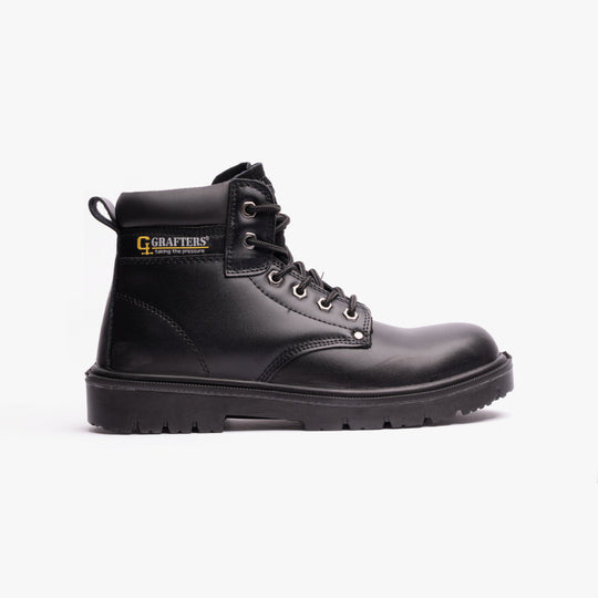 Grafters M958A Mens Leather Safety Boots Black
