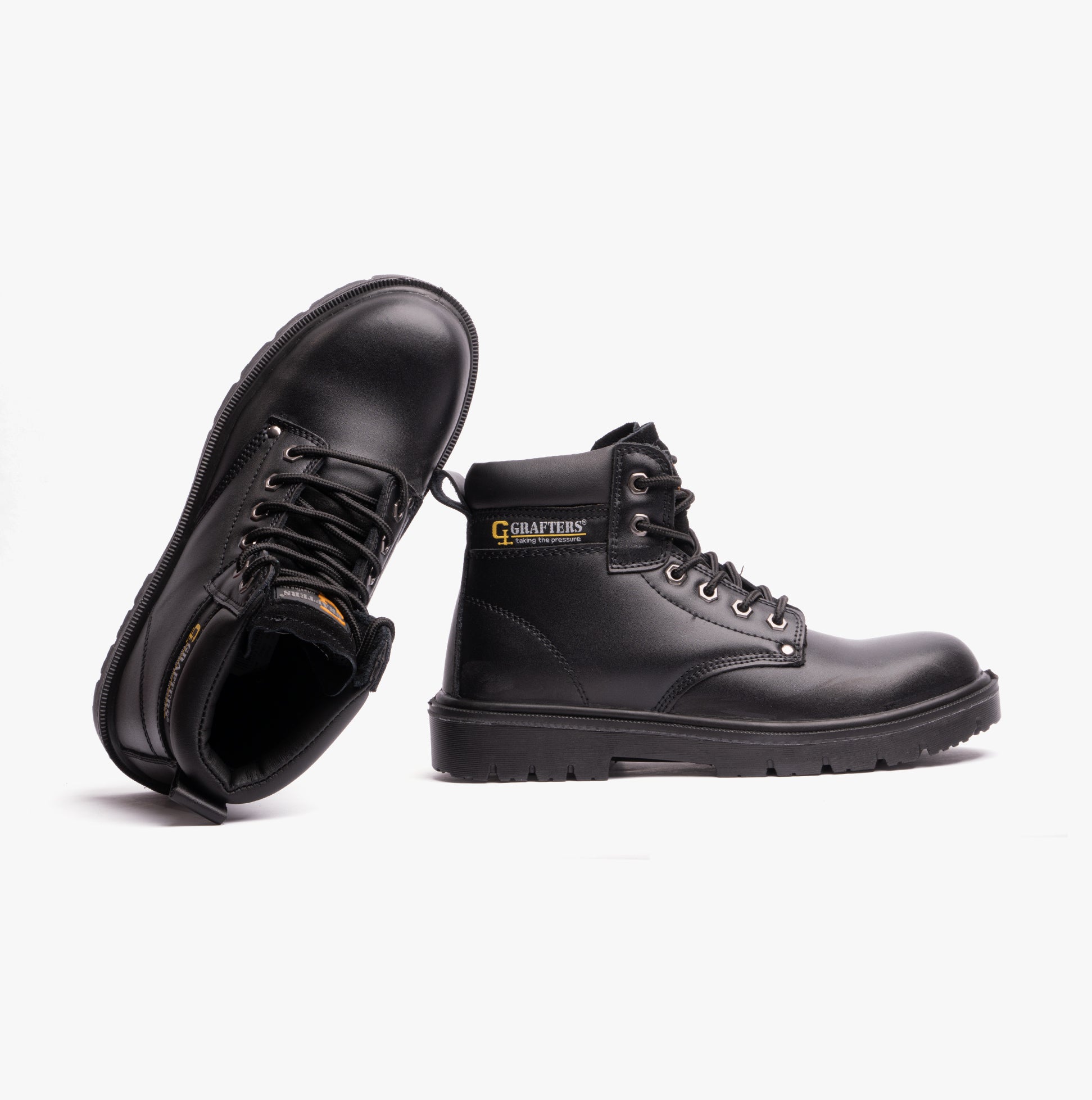 Grafters M958A Mens Leather Safety Boots Black