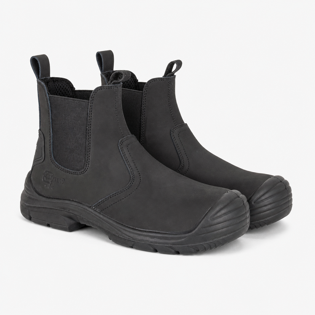 Grafters COLIN Mens Super Wide Dealer Safety Boots Black