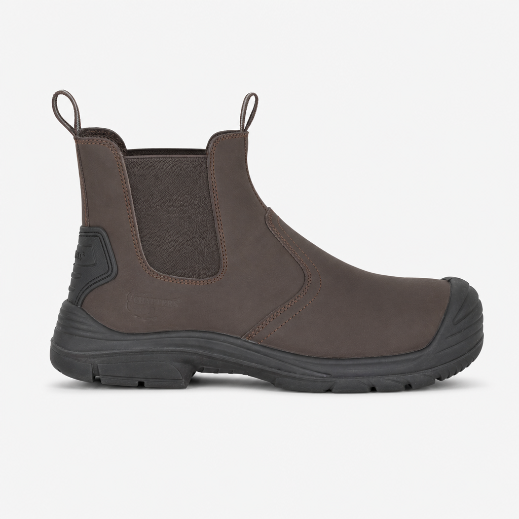 Grafters COLIN Mens Super Wide Dealer Safety Boots Brown
