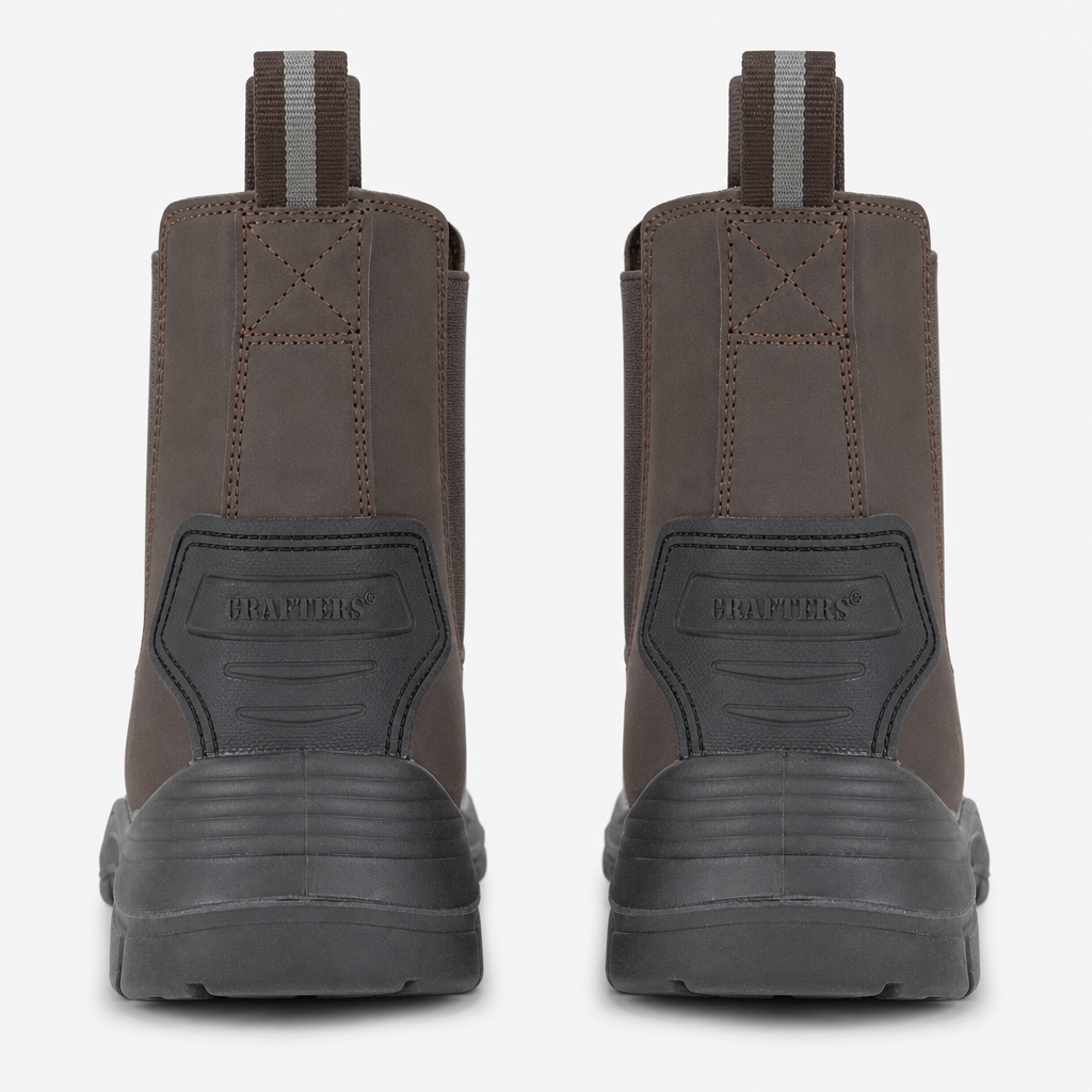 Grafters COLIN Mens Super Wide Dealer Safety Boots Brown