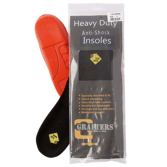 Grafters Heavy Duty Jobsite Anti-Shock Insoles Mens Shoe Inserts/Insoles Black