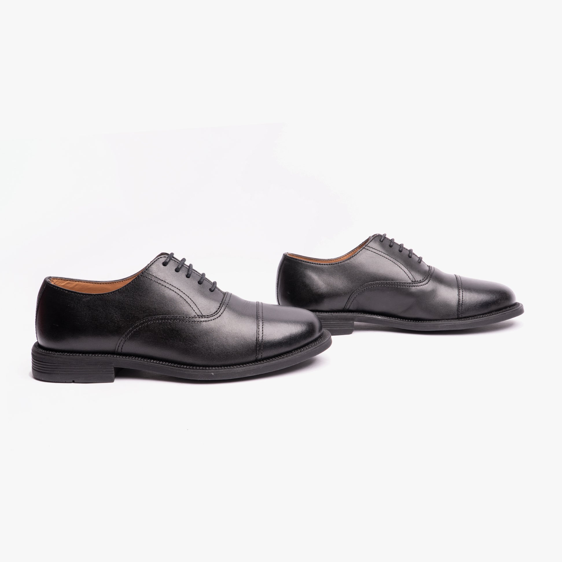 Grafters MORGAN XM620A Unisex Leather Oxford Shoes Black