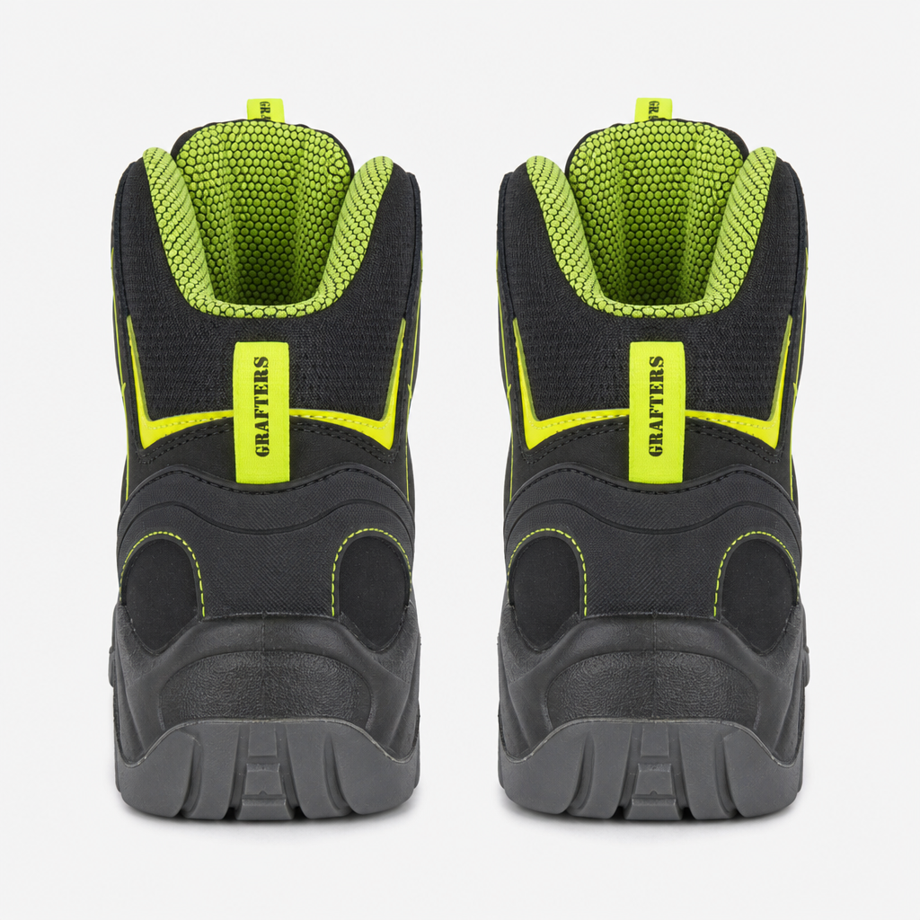 Grafters MONTY Mens Safety Boots Black/Green