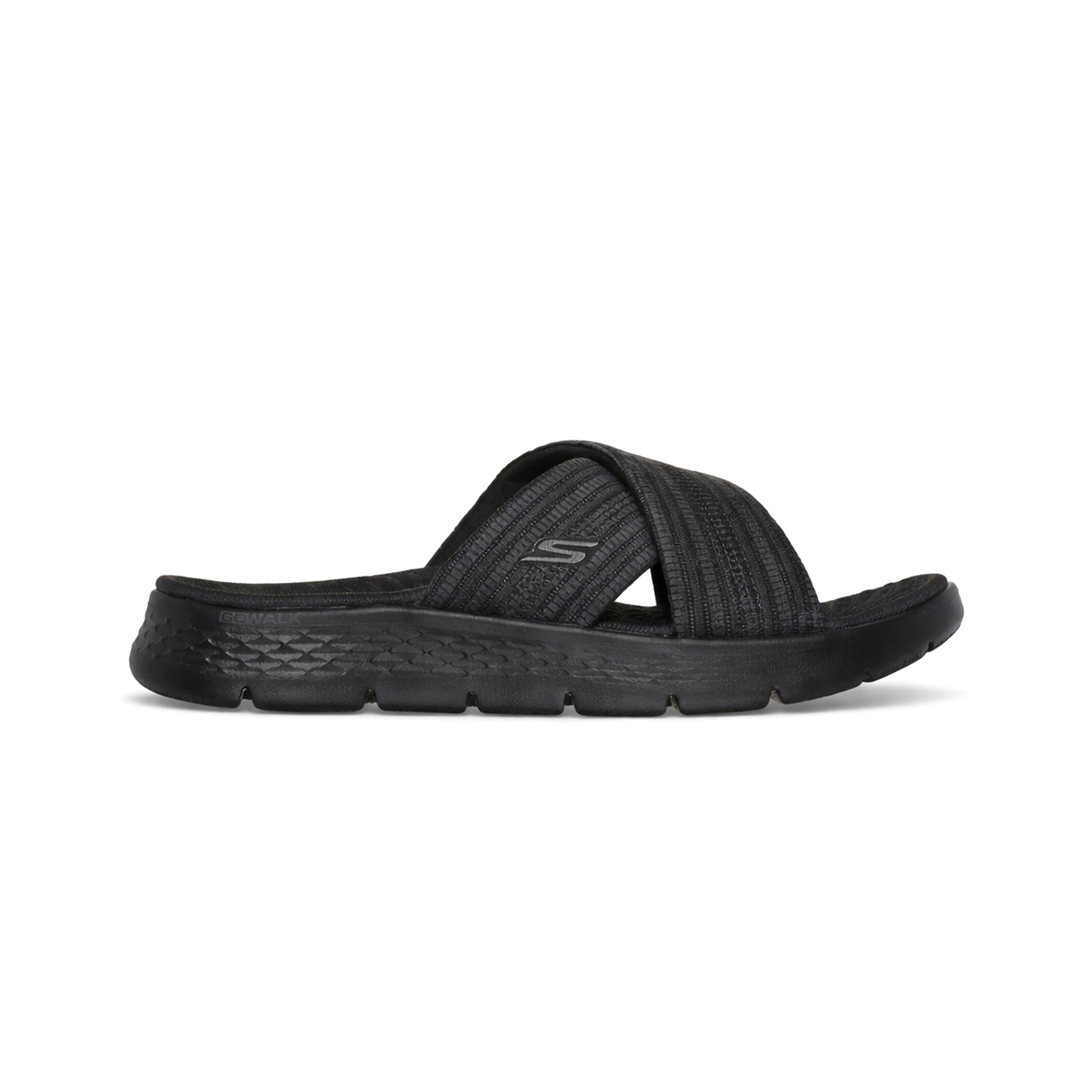 Skechers GO WALK FLEX SANDAL - IMPRESS Womens Sliders Black/Grey