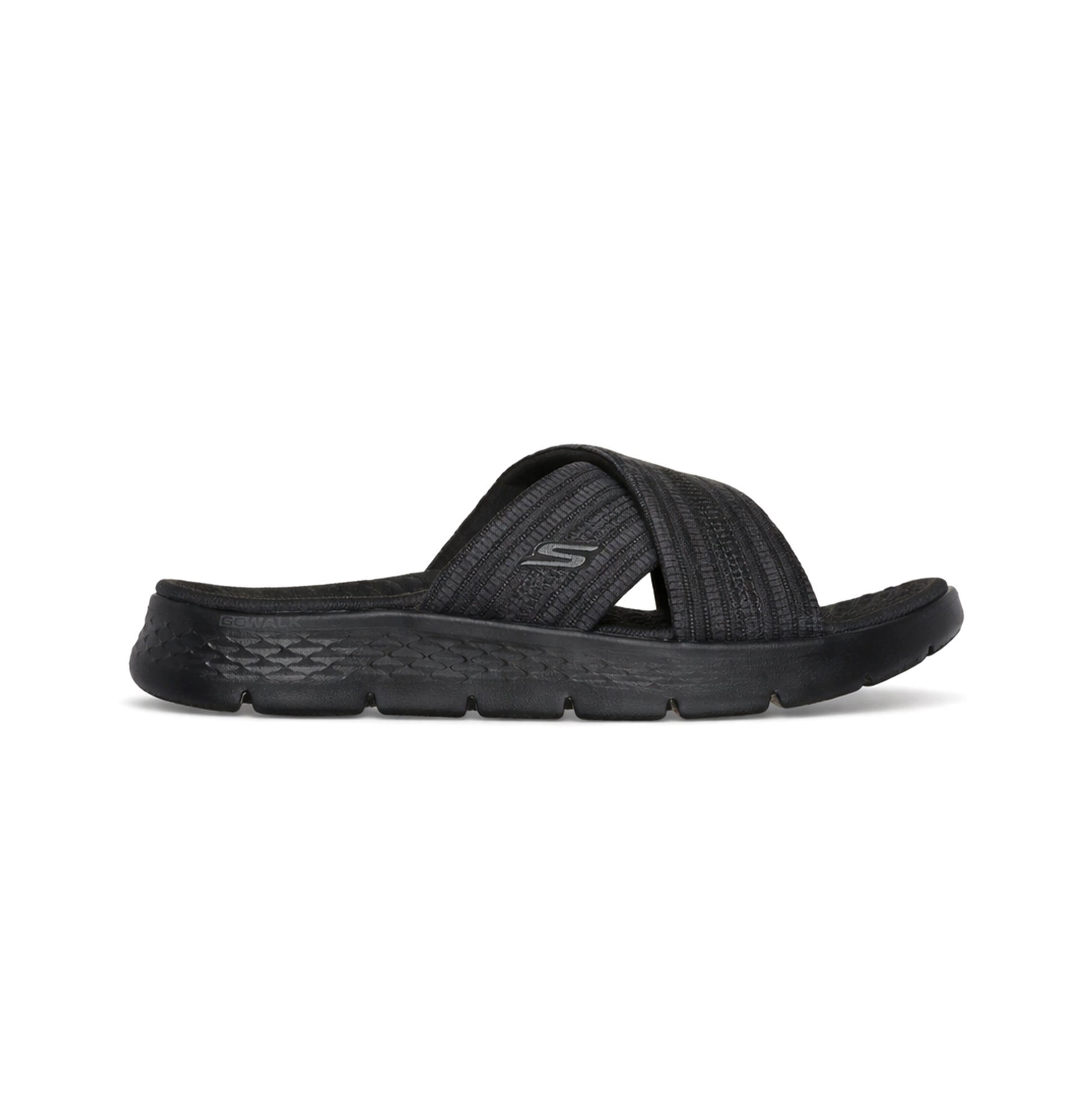 Skechers GO WALK FLEX SANDAL - IMPRESS Womens Sliders Black/Grey