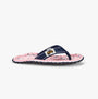 Gumbies FFISL046 ISLANDER Ladies Flip-Flops Ditsy side view showing recycled cotton canvas, pink lining, and lightweight sole.