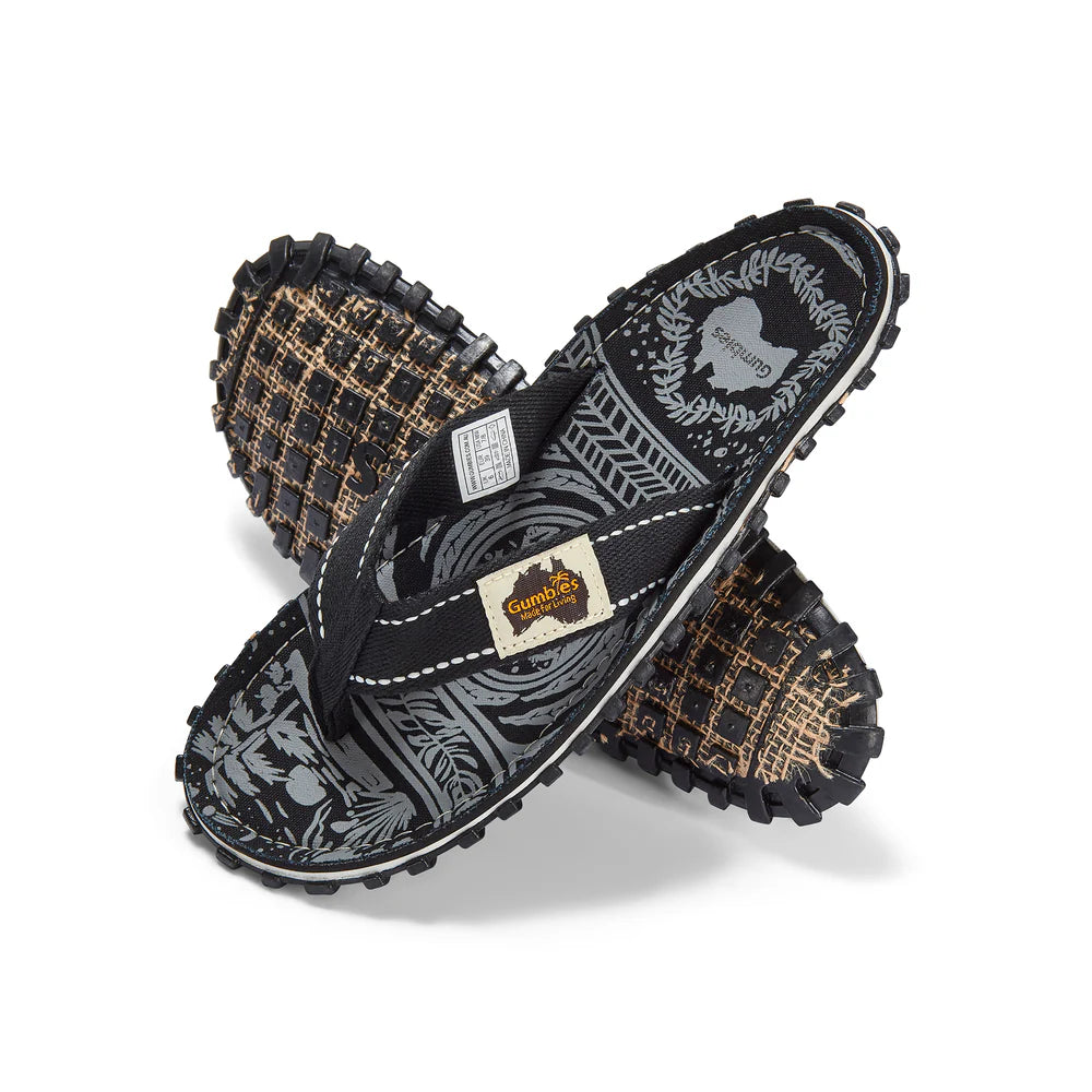 Gumbies ISLANDER Unisex Recycled Flip-Flops Blue Midnight Black