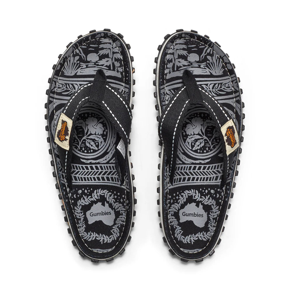 Gumbies ISLANDER Unisex Recycled Flip-Flops Blue Midnight Black