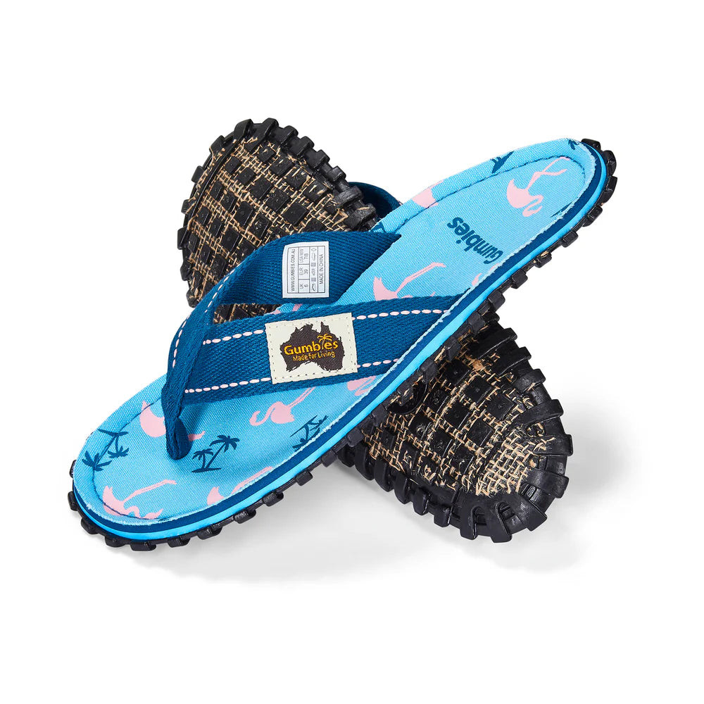 Gumbies ISLANDER Womens Cotton Flip Flops Flamingo