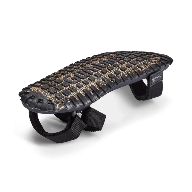 Gumbies SCRAMBLER Unisex Sandals Black top view showcasing textured sole and straps.