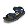 Gumbies SCRAMBLER Unisex Sandals Navy side view showing recycled PET upper and touch fastening.