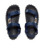 Gumbies SCRAMBLER Unisex Sandals Navy top view showing straps and contoured footbed.