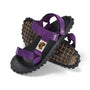 Gumbies SCRAMBLER Womens Sandals Purple side view showcasing recycled PET upper and contoured footbed.