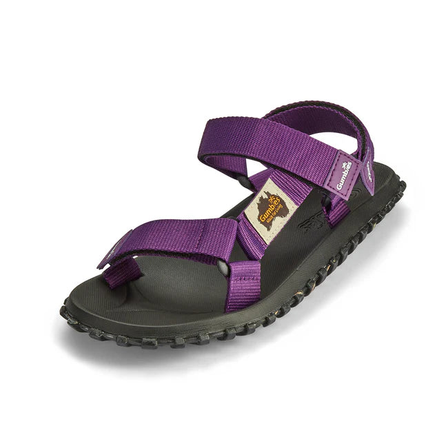 Gumbies SCRAMBLER Womens Sandals Purple side view showcasing the recycled PET upper and contoured footbed.