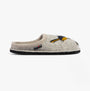 Haflinger SONGBIRD Womens Slippers Mottled Stone Grey side view showing wool upper and round toe design.