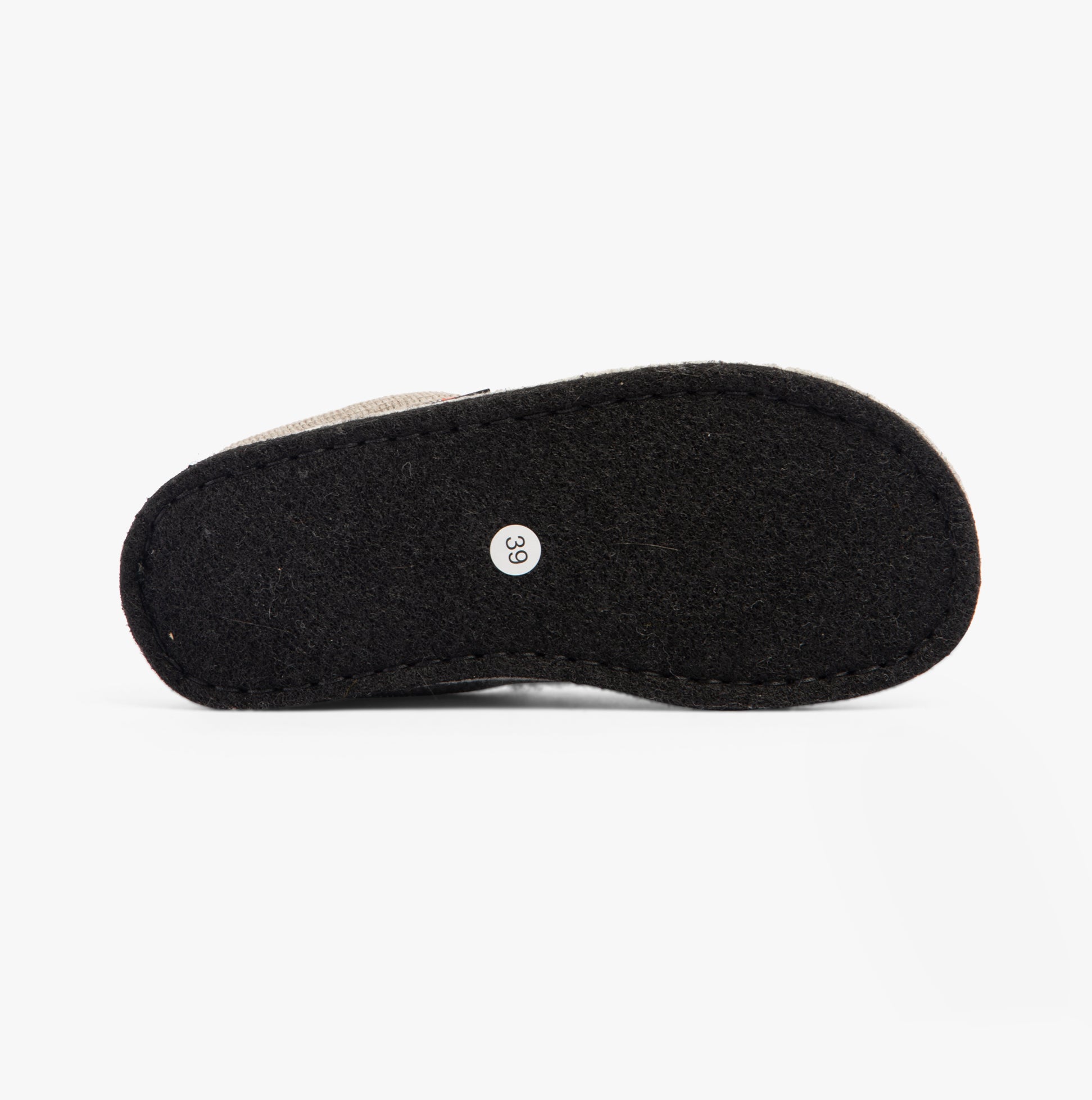 Haflinger SONGBIRD Womens Slippers Mottled Stone Grey bottom view showing textile sole and flat design.